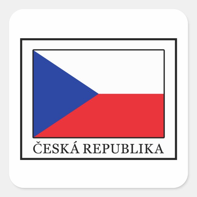 Ceska Republika Square Sticker (Front)