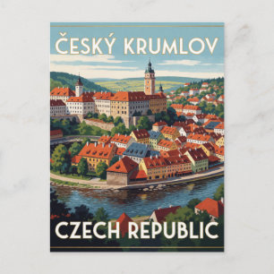 Cesky Krumlov Castle Czech Republic Travel Postcard