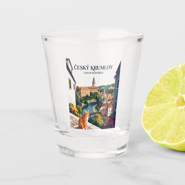 Cesky Krumlov Czech Republic Shot Glass (Front)
