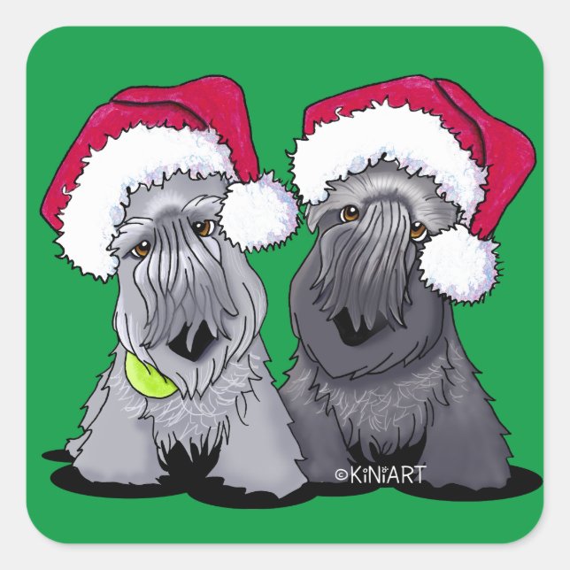 Cesky Terrier Christmas Square Sticker (Front)