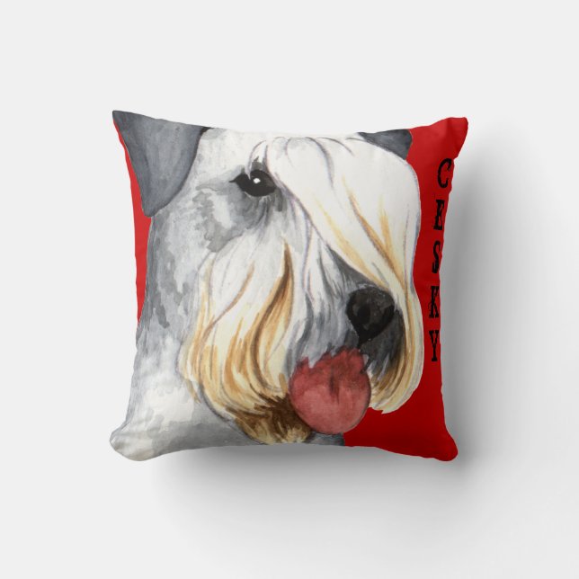 Cesky Terrier Colour Block Cushion (Front)