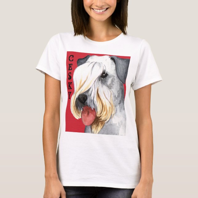 Cesky Terrier Colour Block T-Shirt (Front)