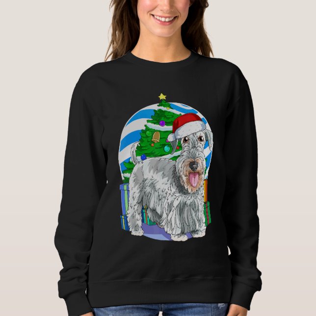 Cesky Terrier Cute Dog Santa Christmas Tree Decor Sweatshirt (Front)