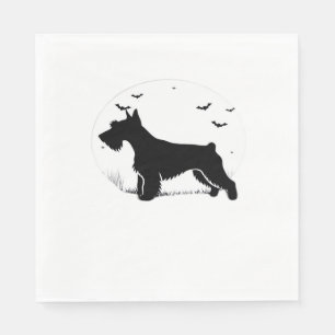 Cesky Terrier Dog – Halloween Moon Silhouette Clas Napkin