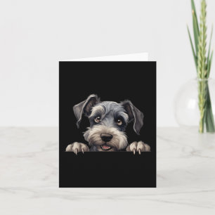 Cesky Terrier Dog Mum Dad Peeking Puppy Card