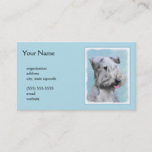 Cesky Terrier Painting - Cute Original Dog Art Business Card