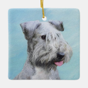 Cesky Terrier Painting - Cute Original Dog Art Ceramic Ornament