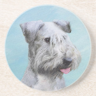 Cesky Terrier Painting - Cute Original Dog Art Coaster