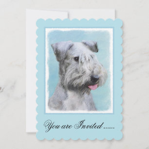 Cesky Terrier Painting - Cute Original Dog Art Invitation