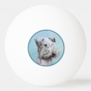Cesky Terrier Painting - Cute Original Dog Art Ping Pong Ball