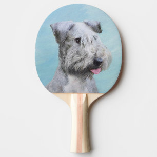 Cesky Terrier Painting - Cute Original Dog Art Ping Pong Paddle