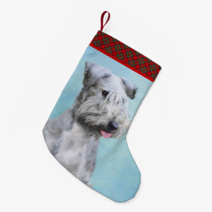 Cesky Terrier Painting - Cute Original Dog Art Small Christmas Stocking