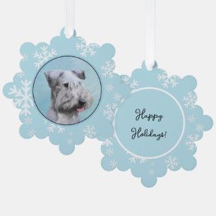 Cesky Terrier Painting - Cute Original Dog Art Tree Decoration Card