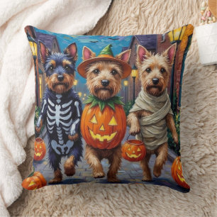 Cesky Terrier Trick-or-Treating Halloween Costume Cushion