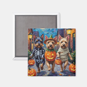 Cesky Terrier Trick-or-Treating Halloween Costume Magnet