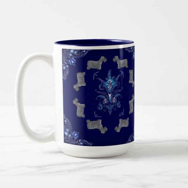 Cesky Terrier Two-Tone Coffee Mug (Left)