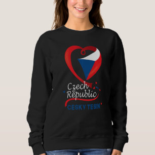 Cesky Tesin Czech Republic Heart Flag Coat Of Arm  Sweatshirt