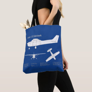 Cessna 172 Skyhawk - Aeroplane Blueprint Plans  AB Tote Bag