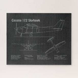 Cessna 172 Skyhawk - Airplane Blueprint Plans PD Jigsaw Puzzle