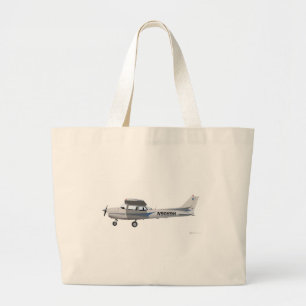 Cessna 172 Skyhawk Blue Large Tote Bag