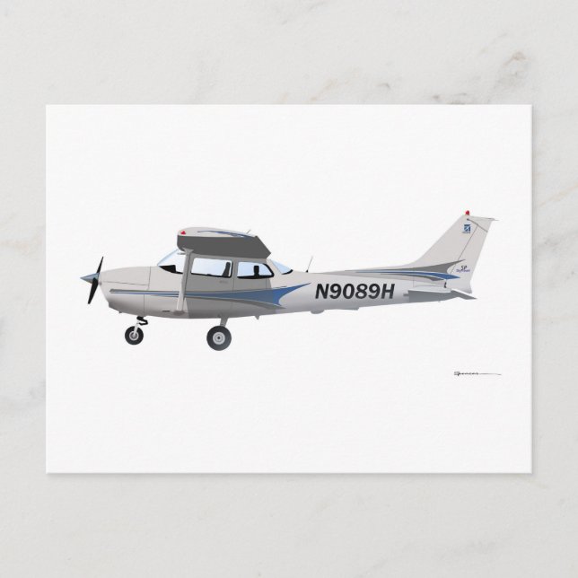 Cessna 172 Skyhawk Blue Postcard (Front)