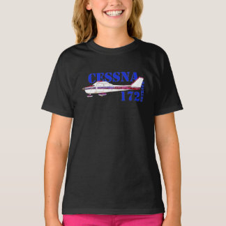 Cessna 172 Skyhawk Illustration Bold Text Design T-Shirt
