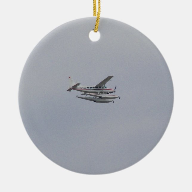 Cessna 208 Caravan Seaplane Ceramic Tree Decoration (Front)