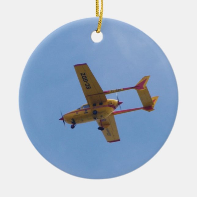 Cessna 337G Super Skymaster Ceramic Tree Decoration (Front)