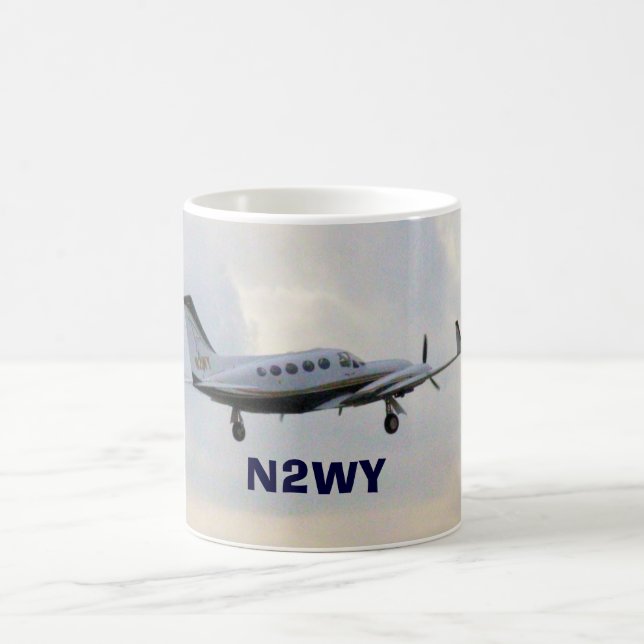 Cessna 414 in Flight, N2WY Coffee Mug (Center)