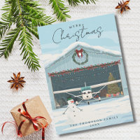 Cessna Aeroplane Christmas Tree in Hangar & Photo