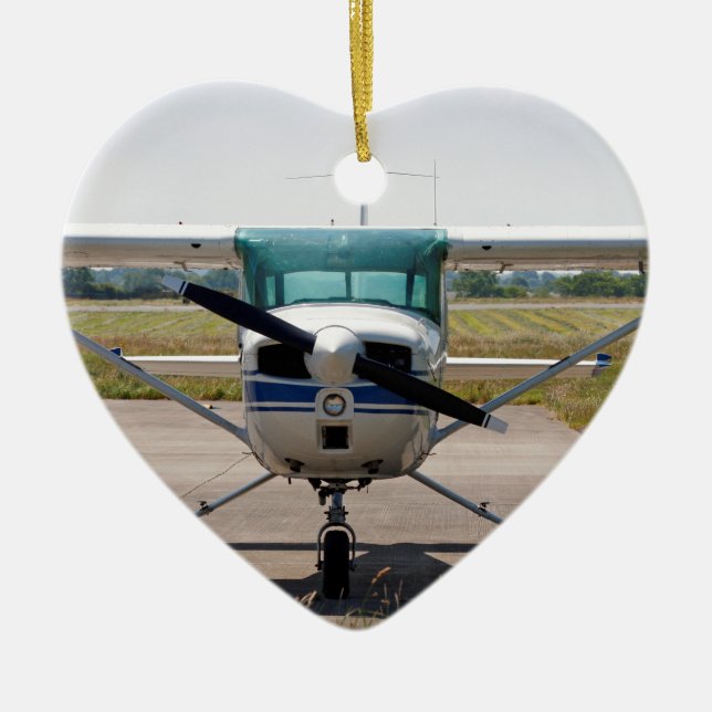 Cessna light aircraft ceramic tree decoration (Front)