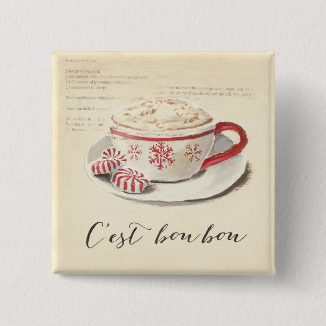 C'est Bon Bon 15 Cm Square Badge (Front)