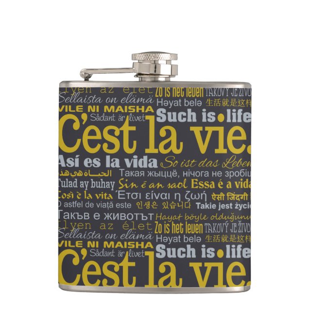 C'est La Vie custom flask (Front)