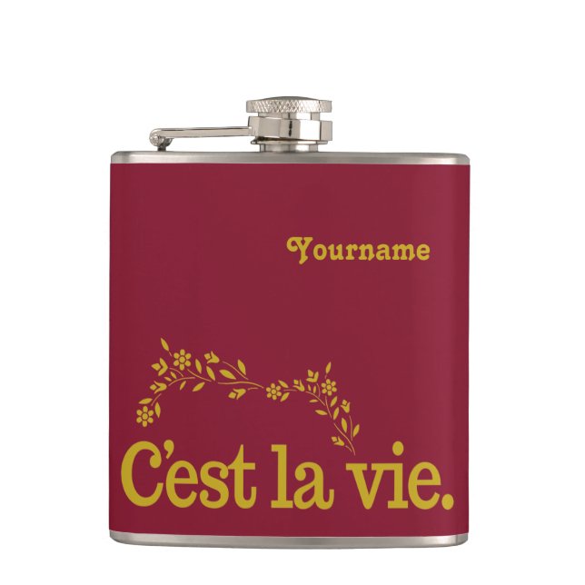 C'est La Vie custom flask (Front)