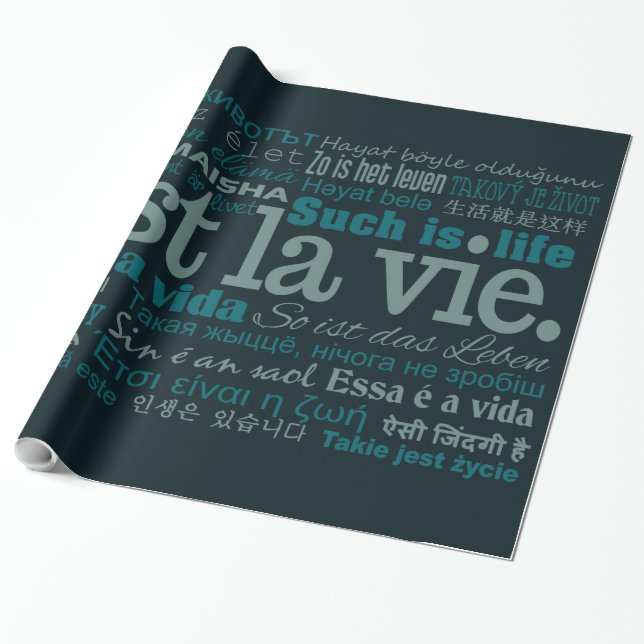 C'est La Vie custom wrapping paper (Unrolled)