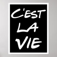 C'est La Vie Hand Lettering Poster - Black