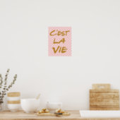 C'est La Vie Hand Lettering Poster - Polka Dots (Kitchen)