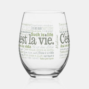 C'est La Vie Stemless Wine Glass