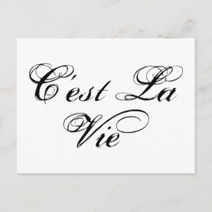 C'est la Vie, "that's life" French word art Postcard