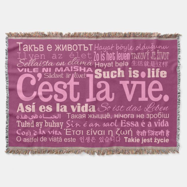 C'est La Vie throw blanket (Front)