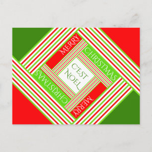 C'est Noel / Merry Christmas Holiday Postcard