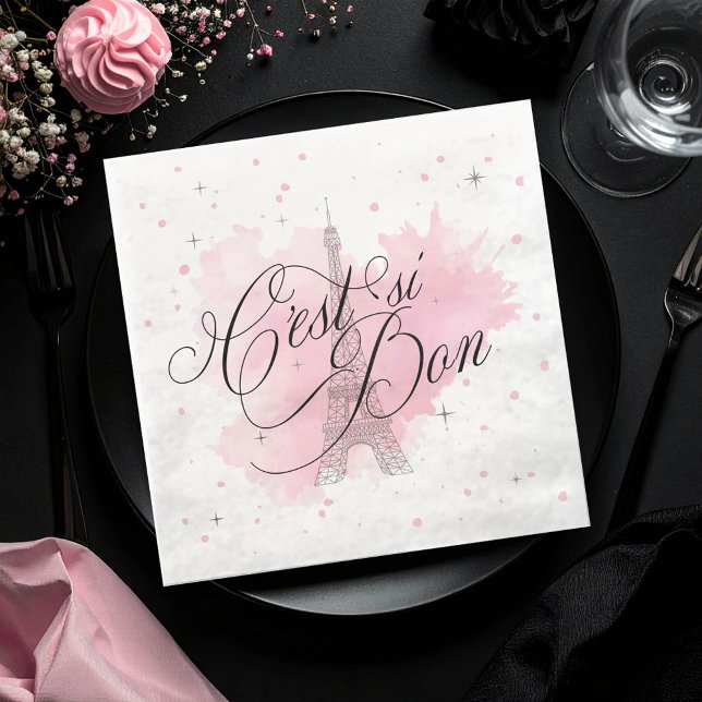 C'est si Bon Parisian Sweet 16 Pink Splash ID1162 Napkin (Creator Uploaded)