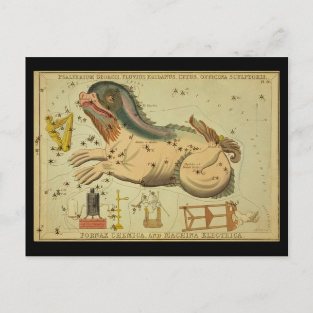 Cetus, Fornax Chemica, Machina Electrica, etcetera Postcard (Front)