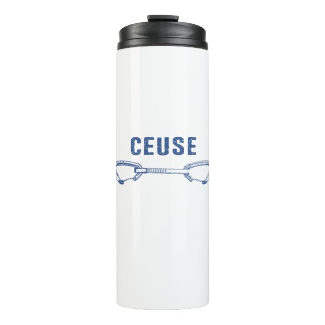Ceuse France Rock Climbing Quickdraw Thermal Tumbler (Front)