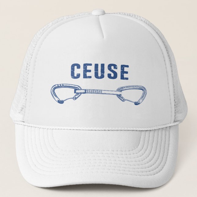 Ceuse France Rock Climbing Quickdraw Trucker Hat (Front)