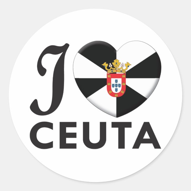 Ceuta Love Classic Round Sticker (Front)