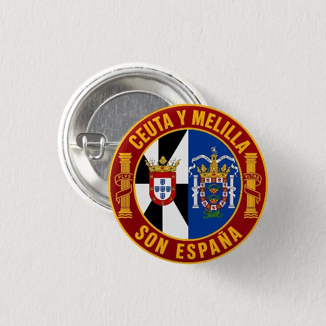 CEUTA Y MELILLA 3 CM ROUND BADGE (Front & Back)