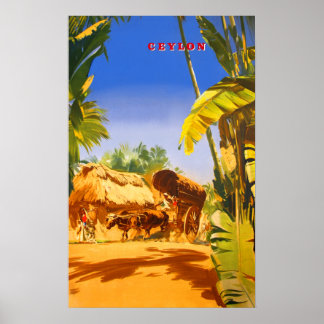 Ceylon vintage travel poster