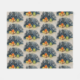 Cezanne Apples and Cloth Vintage Still Life Art Fleece Blanket