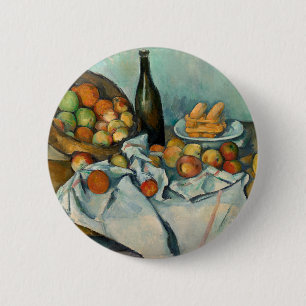 Cezanne Basket Apples Impressionism Art 6 Cm Round Badge